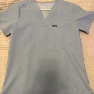 Figs Women’s V-Neck Top in Light Blue